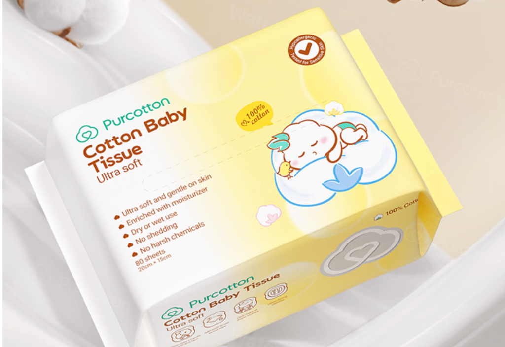 嬰兒乾濕兩用巾推薦全棉時代Purcotton純棉嬰兒超柔乾濕兩用巾產品圖